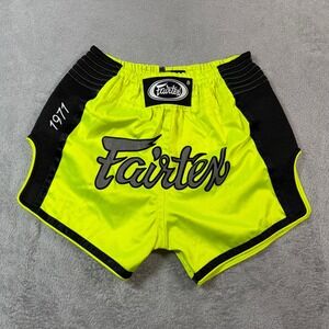 Fairtex Muay Thai Shorts Men Small Neon Yellow Black Since 1971